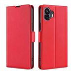 For Nothing Phone 2 Ultra-thin Voltage Side Buckle Horizontal Flip Leather Phone Case(Red)
