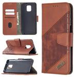 For Xiaomi Redmi Note 9 Pro Matching Color Crocodile Texture Horizontal Flip PU Leather Case with Wallet & Holder & Card Slots(Brown)