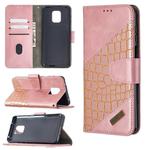 For Xiaomi Redmi Note 9 Pro Matching Color Crocodile Texture Horizontal Flip PU Leather Case with Wallet & Holder & Card Slots(Rose Gold)