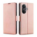For OnePlus Nord CE3 5G Ultra-thin Voltage Side Buckle Horizontal Flip Leather Phone Case(Rose Gold)