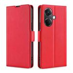 For OnePlus Nord CE3 5G Ultra-thin Voltage Side Buckle Horizontal Flip Leather Phone Case(Red)