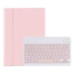 For Samsung Galaxy Tab A9+ X210/X215/X215 A09B Candy Color TPU Bluetooth Keyboard Leather Tablet Case with Pen Holder(Pink)