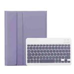 For Samsung Galaxy Tab A9+ X210/X215/X215 A09B Candy Color TPU Bluetooth Keyboard Leather Tablet Case with Pen Holder(Purple)