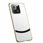 For Xiaomi 13 Gilt Leather Electroplated Phone Case(White)