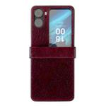 For OPPO Find N2 Flip Hinge Plush PC Phone Case(Wine Red)