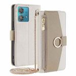 For Motorola Edge 40 Neo 5G Crossbody Litchi Texture Leather Phone Case(White)