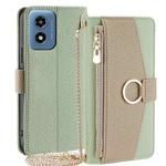 For Motorola Moto G Play 4G 2024 Crossbody Litchi Texture Leather Phone Case(Green)