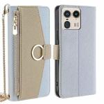 For Motorola Edge 50 Ultra Crossbody Litchi Texture Leather Phone Case(Blue)