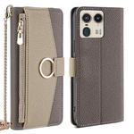 For Motorola Edge 50 Ultra Crossbody Litchi Texture Leather Phone Case(Grey)