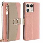 For Motorola Edge 50 Ultra Crossbody Litchi Texture Leather Phone Case(Pink)