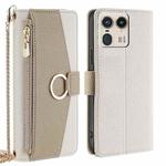 For Motorola Edge 50 Ultra Crossbody Litchi Texture Leather Phone Case(White)