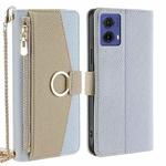 For Motorola Moto G85 5G Crossbody Litchi Texture Leather Phone Case(Blue)