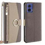 For Motorola Moto G85 5G Crossbody Litchi Texture Leather Phone Case(Grey)