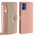 For Motorola Moto G85 5G Crossbody Litchi Texture Leather Phone Case(Pink)