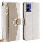 For Motorola Moto G85 5G Crossbody Litchi Texture Leather Phone Case(White)