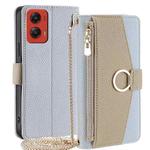 For Motorola Moto G Stylus 5G 2024 Crossbody Litchi Texture Leather Phone Case(Blue)