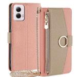 For Motorola Moto G Power 5G 2024 Crossbody Litchi Texture Leather Phone Case(Pink)