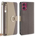 For Motorola Edge 50 Fusion 5G Crossbody Litchi Texture Leather Phone Case(Grey)