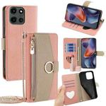 For Motorola Moto G 5G 2025 Crossbody Litchi Texture Leather Phone Case(Pink)