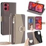 For Motorola Moto G05 Crossbody Litchi Texture Leather Phone Case(Grey)