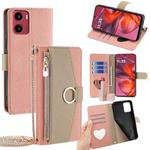 For Motorola Moto G05 Crossbody Litchi Texture Leather Phone Case(Pink)
