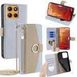 For Motorola Moto G15 / G15 Power Crossbody Litchi Texture Leather Phone Case(Blue)