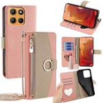 For Motorola Moto G15 / G15 Power Crossbody Litchi Texture Leather Phone Case(Pink)