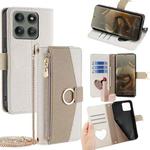For Motorola Edge 60 Pro 5G Crossbody Litchi Texture Leather Phone Case(White)