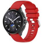 For Huawei Watch 2 Pro / Honor Watch 4 Pro Liquid Glossy Silver Buckle Silicone Watch Band(Red)