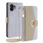 For Nothing Phone 2 Crossbody Litchi Texture Leather Phone Case(Blue)
