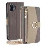 For Nothing Phone 2 Crossbody Litchi Texture Leather Phone Case(Grey)
