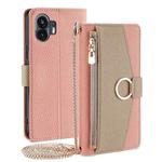 For Nothing Phone 2 Crossbody Litchi Texture Leather Phone Case(Pink)