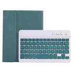 For Samsung Galaxy Tab A9 X110/X115 A221B Candy Color TPU Bluetooth Keyboard Leather Tablet Case with Pen Holder(Dark Green)