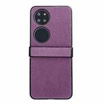 For Huawei P50 Hinge Plush PC Phone Case(Purple)