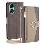 For OPPO A78 4G Crossbody Litchi Texture Leather Phone Case(Grey)