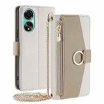 For OPPO A78 4G Crossbody Litchi Texture Leather Phone Case(White)