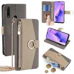 For OPPO A8 / A31 2020 Crossbody Litchi Texture Leather Phone Case(Grey)