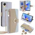 For OPPO A17k 4G Crossbody Litchi Texture Leather Phone Case(Blue)