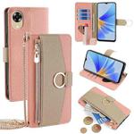 For OPPO A17k 4G Crossbody Litchi Texture Leather Phone Case(Pink)