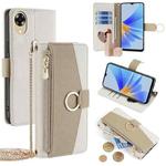 For OPPO A17k 4G Crossbody Litchi Texture Leather Phone Case(White)