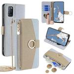 For OPPO A52 Crossbody Litchi Texture Leather Phone Case(Blue)