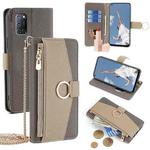 For OPPO A52 Crossbody Litchi Texture Leather Phone Case(Grey)