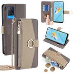 For OPPO A54 4G Crossbody Litchi Texture Leather Phone Case(Grey)