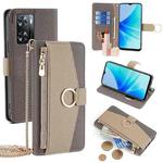 For OPPO A57 4G 2022 Crossbody Litchi Texture Leather Phone Case(Grey)