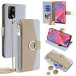 For OPPO F19 / A74 4G Crossbody Litchi Texture Leather Phone Case(Blue)