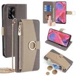For OPPO F19 / A74 4G Crossbody Litchi Texture Leather Phone Case(Grey)