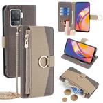 For OPPO F19 Pro / A94 4G / Reno5 F Crossbody Litchi Texture Leather Phone Case(Grey)
