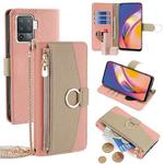 For OPPO F19 Pro / A94 4G / Reno5 F Crossbody Litchi Texture Leather Phone Case(Pink)