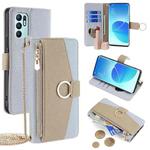 For OPPO Reno6 4G Crossbody Litchi Texture Leather Phone Case(Blue)