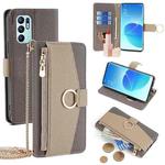 For OPPO Reno6 4G Crossbody Litchi Texture Leather Phone Case(Grey)